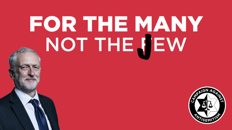 Parody on UK Labour Party's slogan in light of their antisemitic leader.